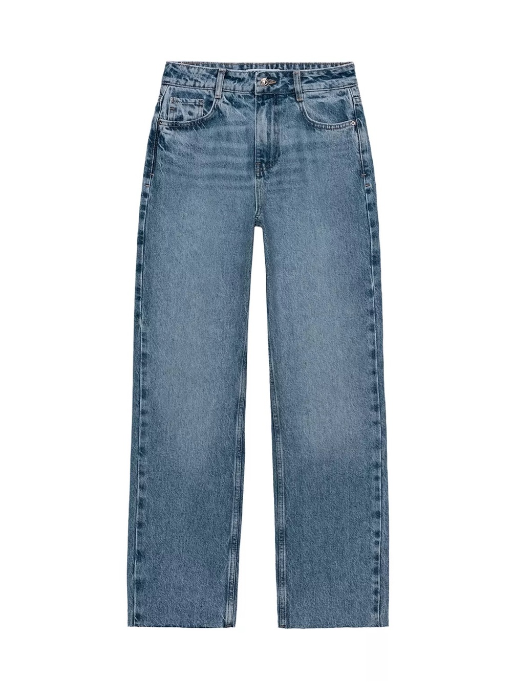 Zara High Waist Straight Ankle Jeans